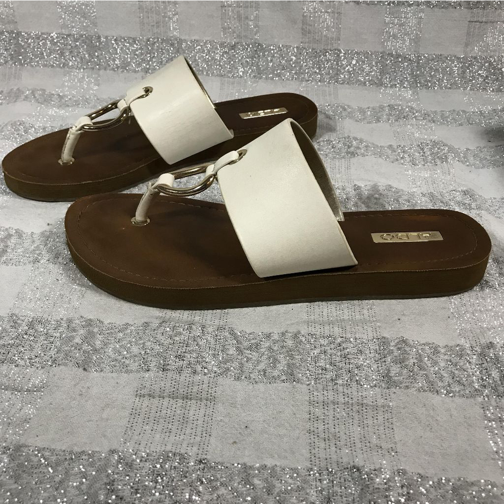 ALDO Aferracien-U Summer Sandals White Flat Sandal Women's Size: 8.5 - Picture 8 of 11